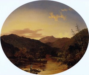 Fishing in Upstate New York by Walter Mason Oddie Oil Painting