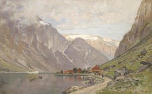 Grose Fjordlandschaft by Walter Moras Oil Painting