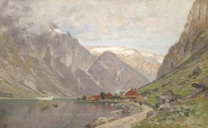 Grose Fjordlandschaft by Walter Moras Oil Painting