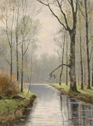 Motiv aus dem Spreewald by Walter Moras Oil Painting