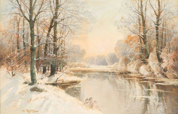 Main Product Photo of Winter at Spreewald Painting by Walter Moras