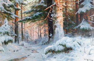 Winterlandschaft by Walter Moras Oil Painting