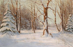 Winterwald by Walter Moras Oil Painting