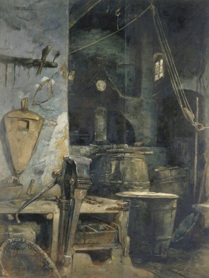 Bell Foundry, Germany by Walter Shirlaw Oil Painting