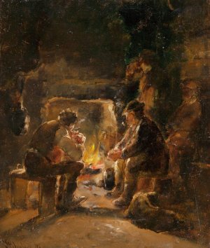 By the Fire by Walter Shirlaw Oil Painting