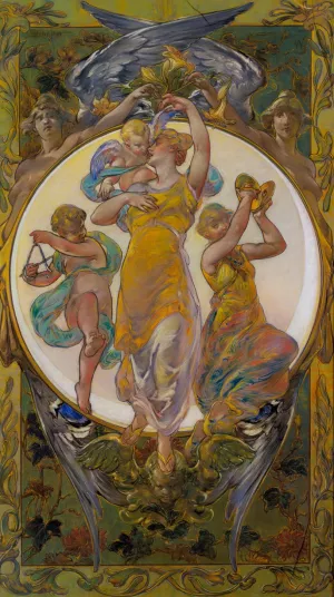 Easter Greetings by Walter Shirlaw Oil Painting