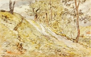 Landscape Sketch by Walter Shirlaw Oil Painting