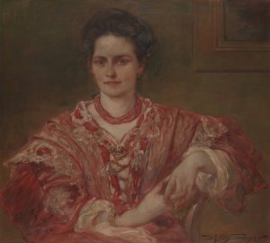 Portrait of Dorothea A. Dreier by Walter Shirlaw Oil Painting