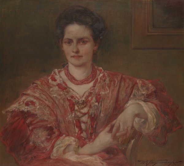 Portrait of Dorothea A. Dreier  by Walter Shirlaw - Hand-Painted Oil Painting Reproduction