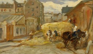 The Hay Cart by Walter Shirlaw Oil Painting