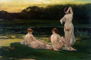 Water Lilies by Walter Shirlaw Oil Painting