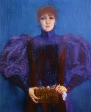 Sarah Bernhardt in Lorenzaccio painting by Walter Spindler