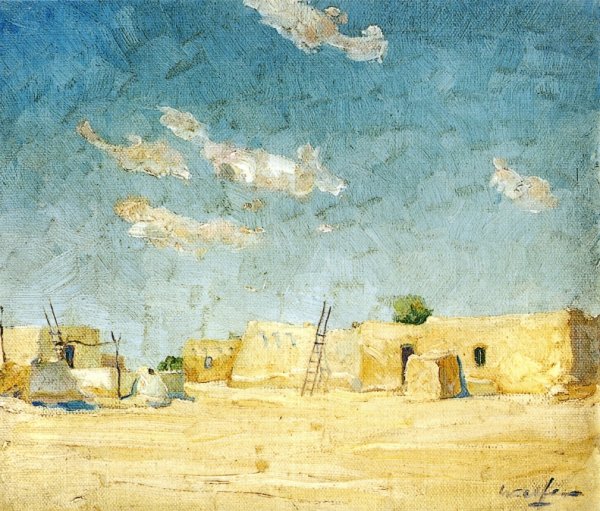 Main Product Photo of Off the Plaza Painting by Walter Ufer