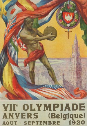 VIIe Olympiade. Anvers 1920 by Walter Van Der Ven Oil Painting
