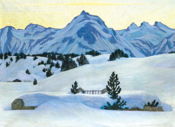 Main Product Photo of Winter Landscape Near Maloja  Painting by Walter Von Ruckteschell