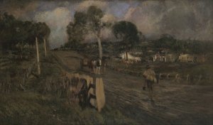 Nearing the township by Walter Withers Oil Painting