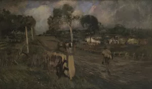 Nearing the township by Walter Withers Oil Painting