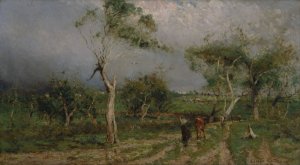 The storm by Walter Withers Oil Painting