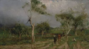 The storm by Walter Withers Oil Painting
