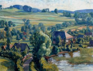Atterseelandschaft bei Unterbuchberg Oil painting by Walther Gamerith