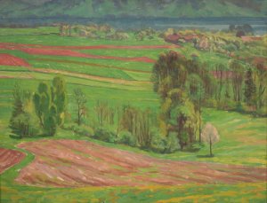 Atterseelandschaft im Fruhling by Walther Gamerith Oil Painting