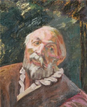 Bildnis eines alten Mannes by Walther Gamerith Oil Painting