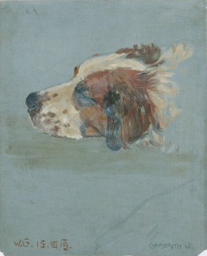 Hundekopf by Walther Gamerith Oil Painting