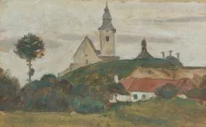 Landschaft Mit Kirche Und Dorf Oil painting by Walther Gamerith