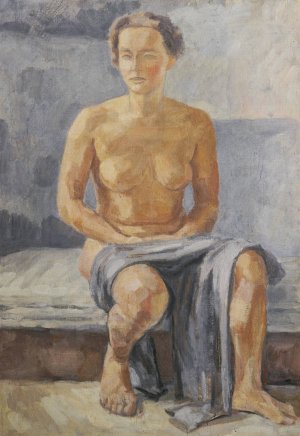 Sitzender weiblicher Akt by Walther Gamerith Oil Painting