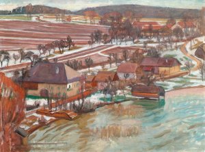 Unterbuchberg im Vorfruhling by Walther Gamerith Oil Painting
