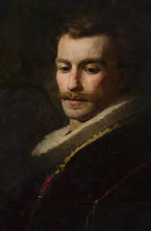 Portrait of K. Marczewski, sculptor Oil painting by Wandalin Strzalecki