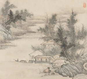 Album of Landscapes; Leaf 2 by Wang Gai Oil Painting