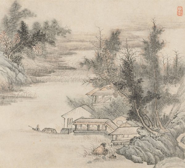 Main Product Photo of Album of Landscapes; Leaf 2  Painting by Wang Gai