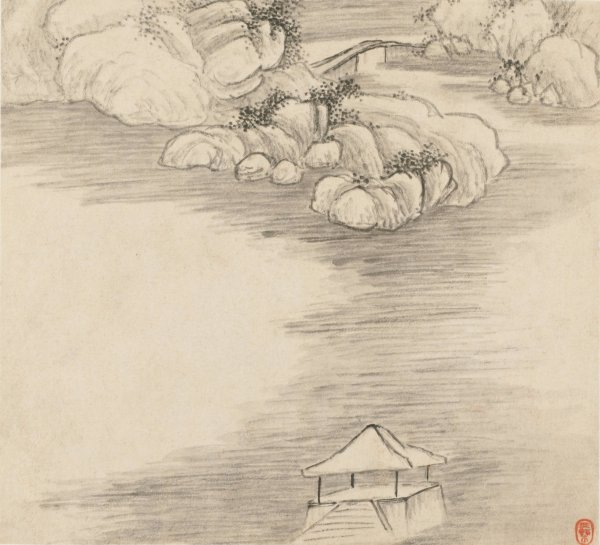 Main Product Photo of Album of Landscapes; Leaf 3  Painting by Wang Gai