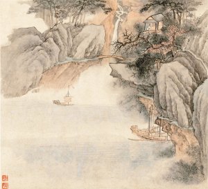Album of Landscapes; Leaf 4 by Wang Gai Oil Painting