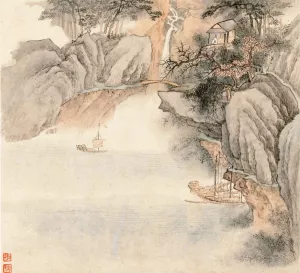 Album of Landscapes; Leaf 4 by Wang Gai Oil Painting
