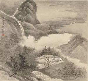 Album of Landscapes; Leaf 5 by Wang Gai Oil Painting