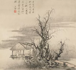 Album of Landscapes; Leaf 7 by Wang Gai Oil Painting
