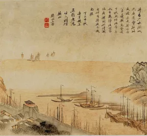 Album of Landscapes; Leaf 8 Oil painting by Wang Gai