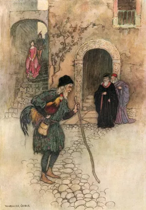 Minecco Aniello meeting the Magicians Oil painting by Warwick Goble
