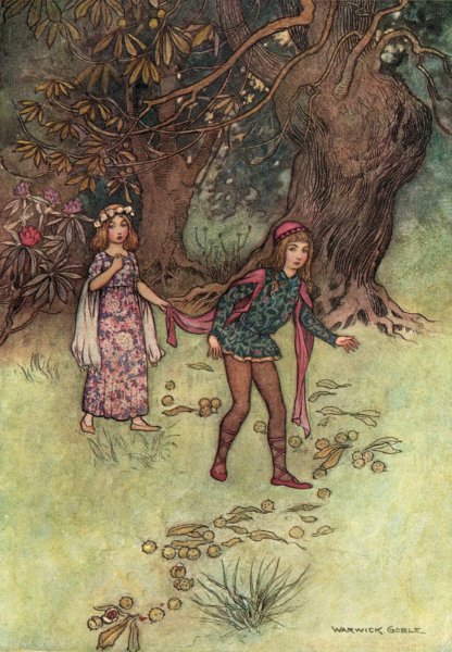 Main Product Photo of Nennillo and Nennella in the Wood  Painting by Warwick Goble