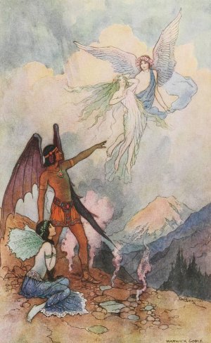 Off, ye icy Spirits, fly! by Warwick Goble Oil Painting