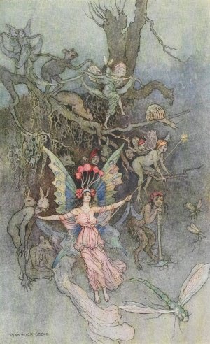 Oh! they do get away down under ground, in hollow pleazen where they cant be vound. by Warwick Goble Oil Painting