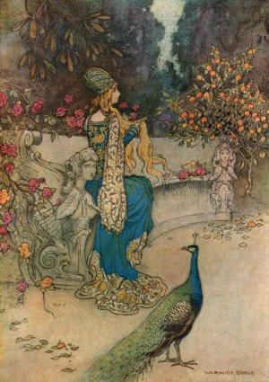 Preziosa in the Garden by Warwick Goble Oil Painting