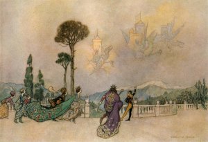 The Castles in the Air by Warwick Goble Oil Painting