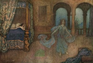 The Fairy appearing to the Prince by Warwick Goble Oil Painting