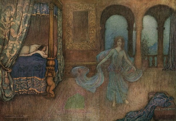 Main Product Photo of The Fairy appearing to the Prince  Painting by Warwick Goble