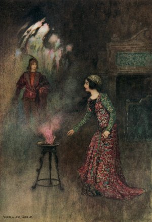 The Prince appearing to Nella by Warwick Goble Oil Painting