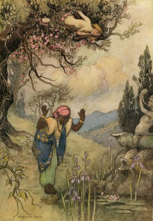 The Slave at the Well by Warwick Goble Oil Painting