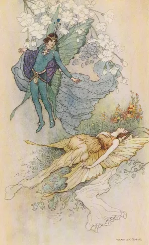 Wake, when some vile thing is near. Oil painting by Warwick Goble